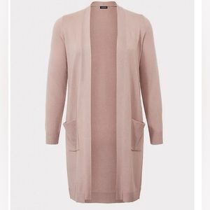 Torrid Dusty Pink Long Sleeve Cardigan